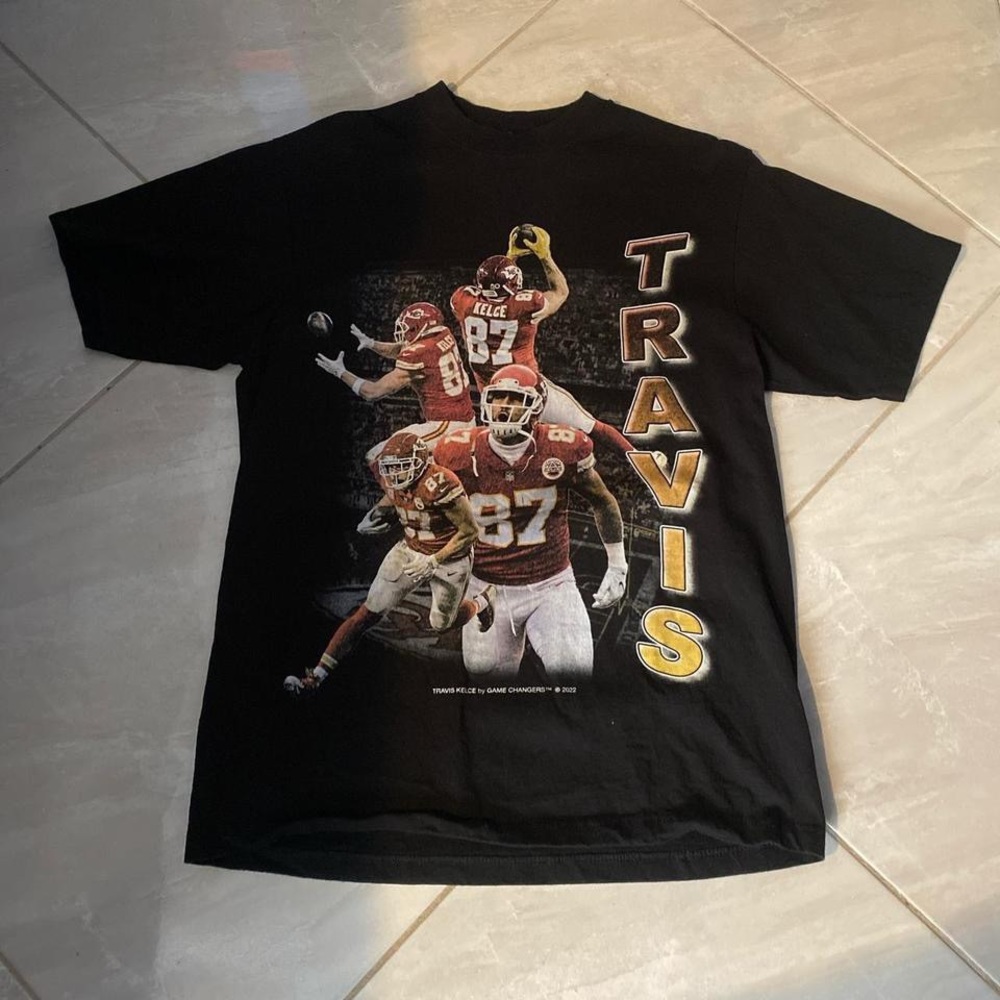 Black Kansas City Chiefs Travis Kelce vintage tee